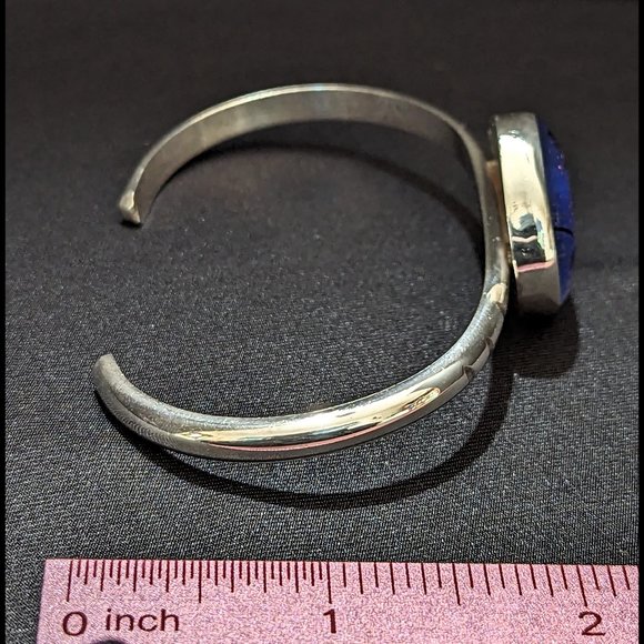 Wow Pink & Purple Heavy Gauge Sterling Silver Dichroic Glass Adjustable Bracelet - Picture 4 of 8